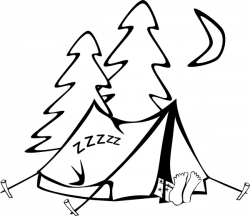 Sleeping In A Tent Outline Clip Art at Clker.com - vector clip art ...