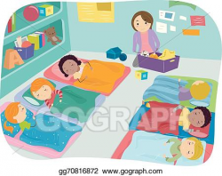 Vector Clipart - Nap time preschool. Vector Illustration ...