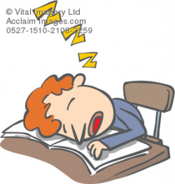 Clipart Illustration of a Child Asleep at a Desk