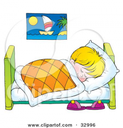Boy In Bed Clip Art - Pillow
