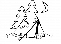 Clipart - Sleeping in a tent