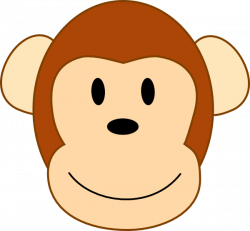 Thinner Smiling Brown Monkey Head, Brown Border Clip Art at Clker ...