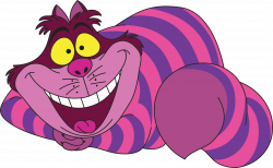 The Cheshire Cat is a mysterious pink and purple striped cat with a ...