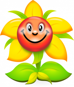Clipart - Funny Yellow Flower Character - superb production quality