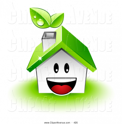 Avenue Clipart of a Smiling and Happy House Character with a ...