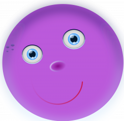 Clipart - round purple face