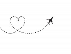 Airplane Flight Aircraft Clip art - Heart-shaped airplane route 1000 ...
