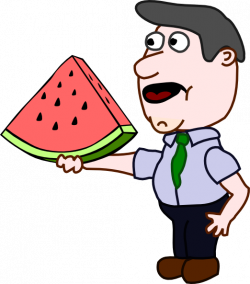 Man Holding A Watermelon Slice Clip Art at Clker.com - vector clip ...