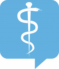 Clipart - Snake Pole Logo for Health.SE. No background. White snake