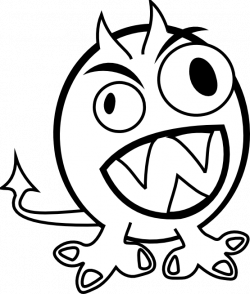clipartist.net » Clip Art » small Funny Angry Monster Black ...