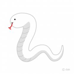 Simple White Snake Clipart Free Picture｜Illustoon