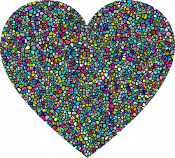 Clipart - Polyprismatic Tiled Heart With Background