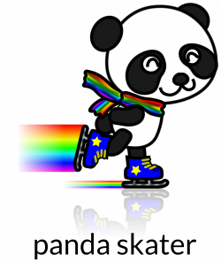 Clipart - Panda Skater Recolored