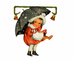 Vintage Christmas Clip Art Girl Snow - Vintage Christmas ...