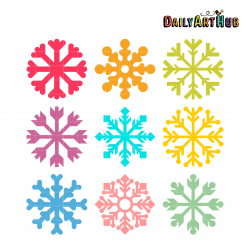 Simple Snowflake Clip Art Set