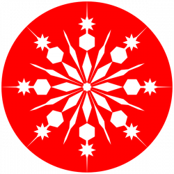 Snowflake-on-red1 Clip Art at Clker.com - vector clip art online ...