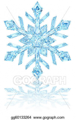 Clipart - Light blue crystal snowflake on glossy white ...