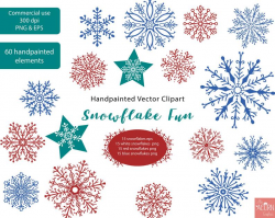 Clipart Snowflake snow crystal vector eps and png Christmas clipart blue  snowflakes red snowflakes white snowflakes by LittleAcornGraphics