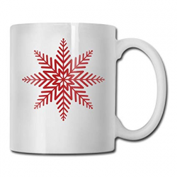 Amazon.com: Janeither Coffee Mug Red Christmas Snowflakes ...
