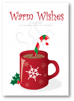 Christmas - Warm wishes, hot chocolate, and candy cane card | Candy ...