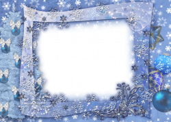 Blue Transparent Christmas Photo Frame with Snowflakesl | Gallery ...