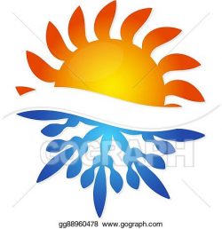 Vector Art - Sun and snowflake air conditioning. EPS clipart ...