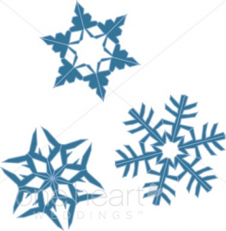 Teal Snowflakes Clipart | Snowflake Wedding Clipart