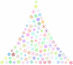 Clipart - Prismatic Snowflake Christmas Tree No Background