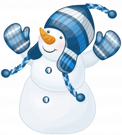 Snowman with Blue Hat Clipart | Gallery Yopriceville - High-Quality ...