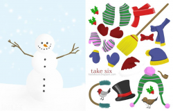 Take Six - Free printable - snowman and accessories. This ...