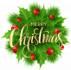 Merry Christmas Pine Decoration PNG Clip-Art Image | Gallery ...