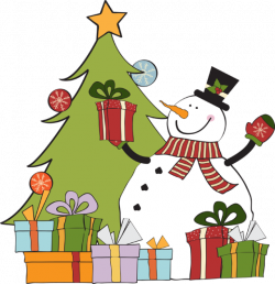 Great Clip Art of Snowmen and Carolers: Snowman, Tree and Gifts ...