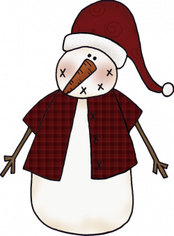 primitive clip art | Primitive Christmas Snowman Clip Art Clipart ...
