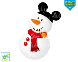 Mickey Snowman Christmas Printable Iron On Transfer or Use ...
