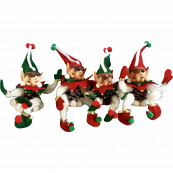 Vintage Christmas Rubber Face Pixie Elf Pipe Cleaner Felt Pinecone ...