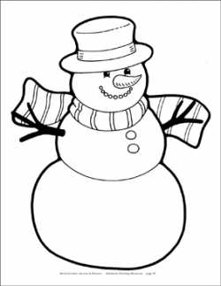 Snowman (B&W) Reproducible Pattern | Printable Clip Art and ...