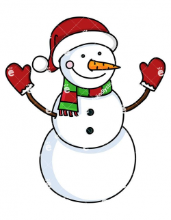 A Snowman Wearing A Santa Hat And Red Gloves | Christmas ...