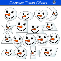 2D Snowman Shapes Clipart Graphics Set
