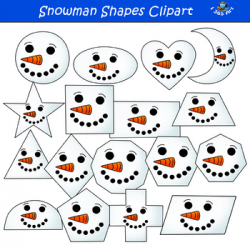 2D Snowman Shapes Clipart