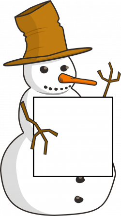 Clipart - sign-holding snowman