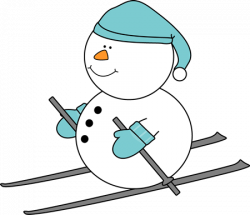 Snowman Skiing Clip Art - Snowman Skiing Image