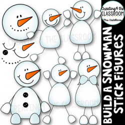 Christmas Clipart {Build a Snowman Stick Figures}