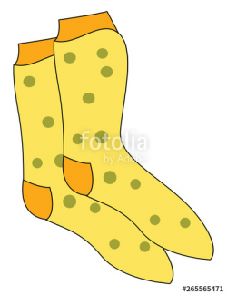 Clipart of a showcase yellow-colored pair of socks vector or ...