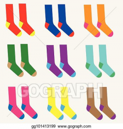 Vector Clipart - Pairs of different colorful socks. Vector ...