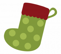 Cute Tall Christmas Socks Clipart - Green Christmas Stocking ...