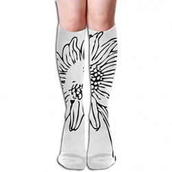 Amazon.com: Black And White Clipart Sunflower Women Knee ...