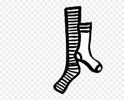 Socks Clipart Mismatched Sock - Crazy Sock Clipart Black And ...