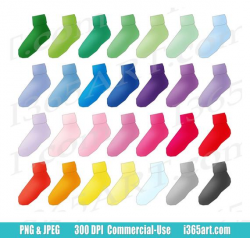 Socks Clipart, Socks Clip Art, Cute Socks, Garments, Planner Graphics,  Printable, Digital Scrapbooking, PNG, Commercial