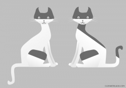 Two Cats Animal free black white clipart images clipartblack ...