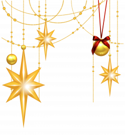 Transparent Christmas Gold Stars and Ornament Clipart | Gallery ...